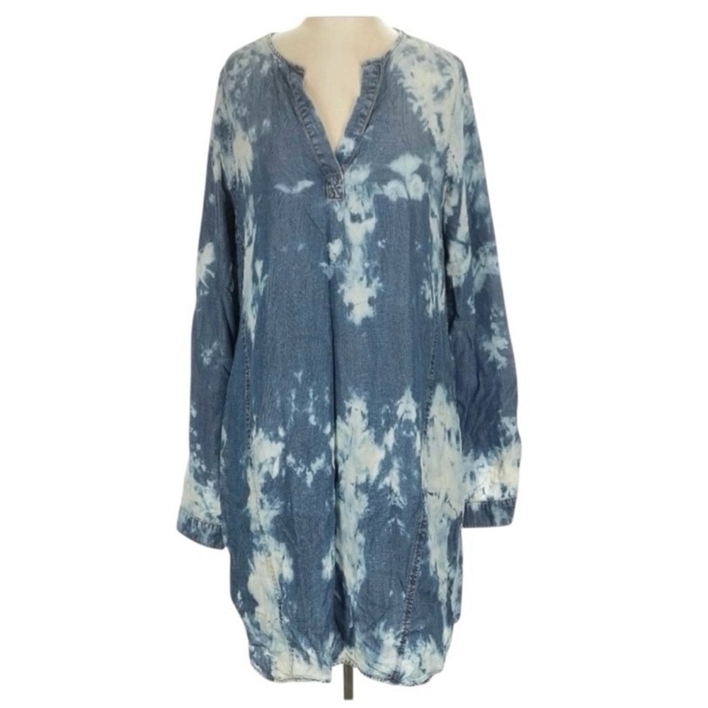 🦄 Anthropologie Cloth & Stone Tie Dye Tencel Denim Dress